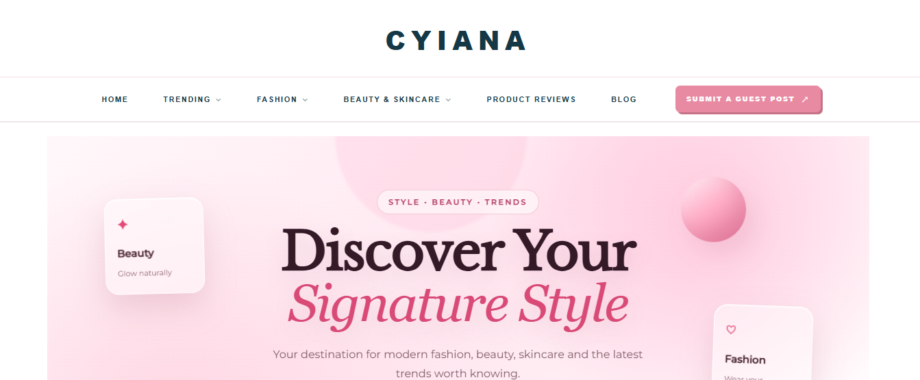 Cyiana website